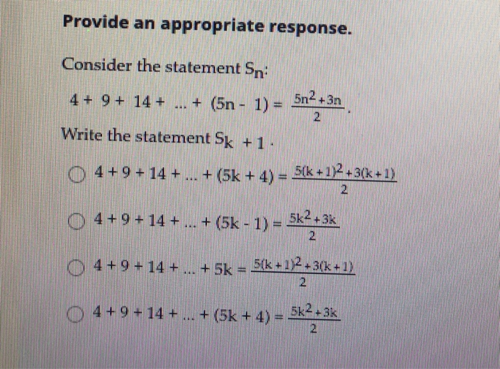 Solved Provide An Appropriate Response Consider The Chegg Com