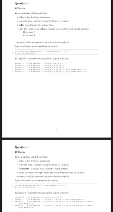 Question 1 15 Marks enobs: The input will be an | Chegg.com