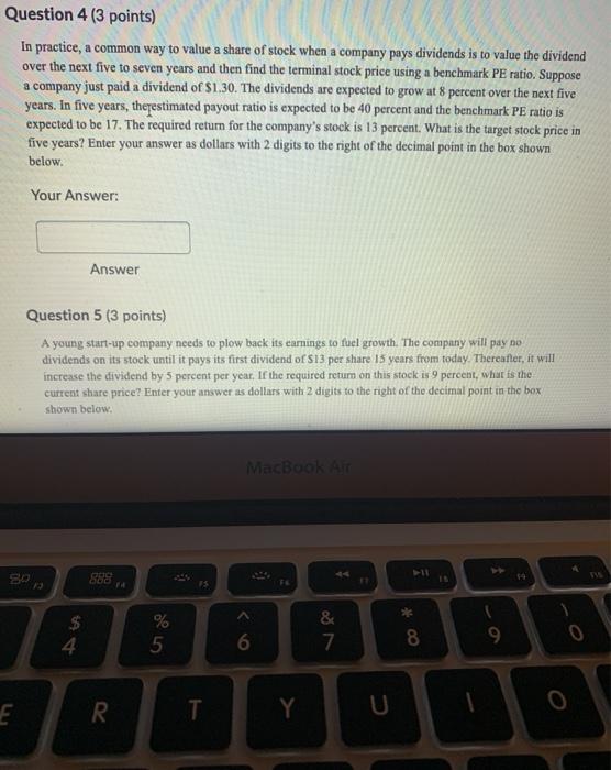 Solved Question 5 (3 points) A young start-up company needs | Chegg.com