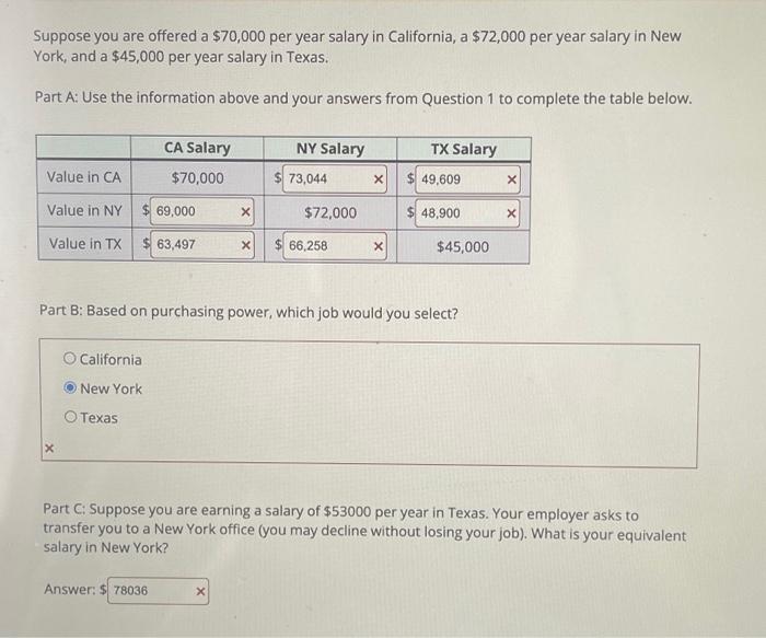 Solved Suppose You Are Offered A $70,000 Per Year Salary In | Chegg.com