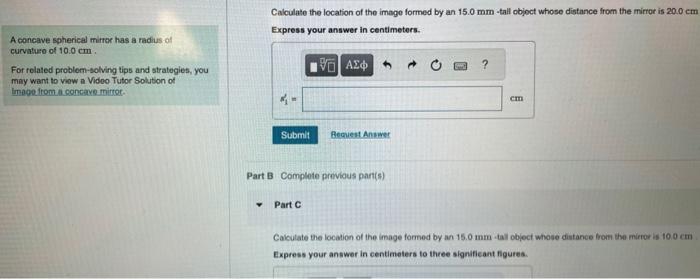 Solved Calculate the location of the image formed by an 15.0 | Chegg.com