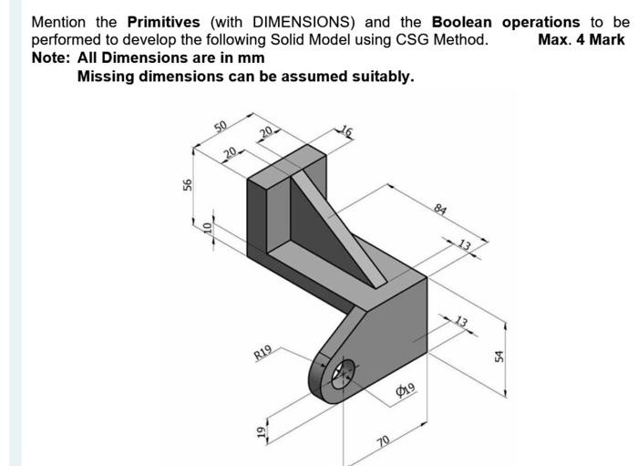 Solved Mention the Primitives (with DIMENSIONS) and the | Chegg.com