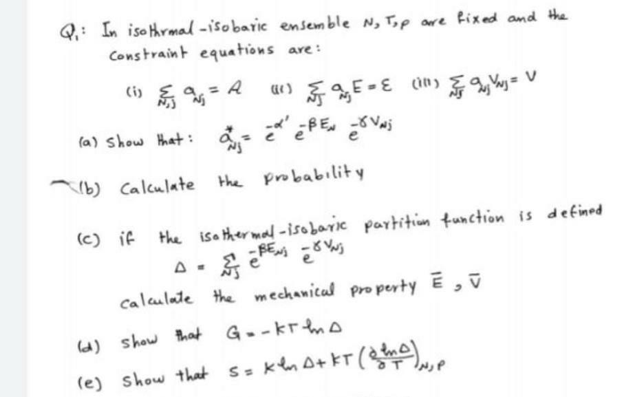 Solved I Ae E Ci Qug Y V Q In Iso Hrmal Isobaric Chegg Com