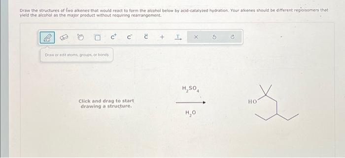 Solved Draw the structures of two alkenes that would resct | Chegg.com