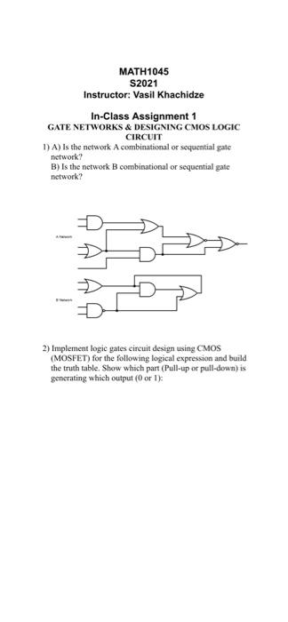 Solved MATH1045 S2021 Instructor: Vasil Khachidze In-Class | Chegg.com