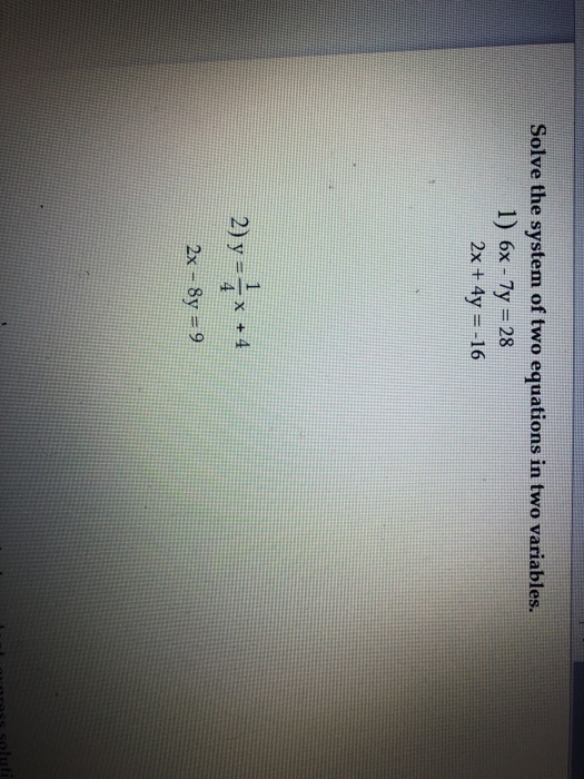 Solved Solve the system of two equations in two variables. | Chegg.com