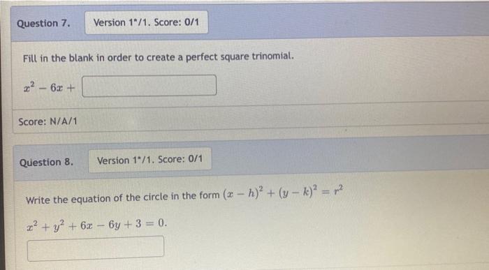 Solved Fill in the blank in order to create a perfect square | Chegg.com
