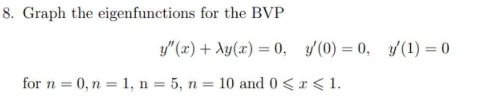 Graph the eigenfunctions for the | Chegg.com
