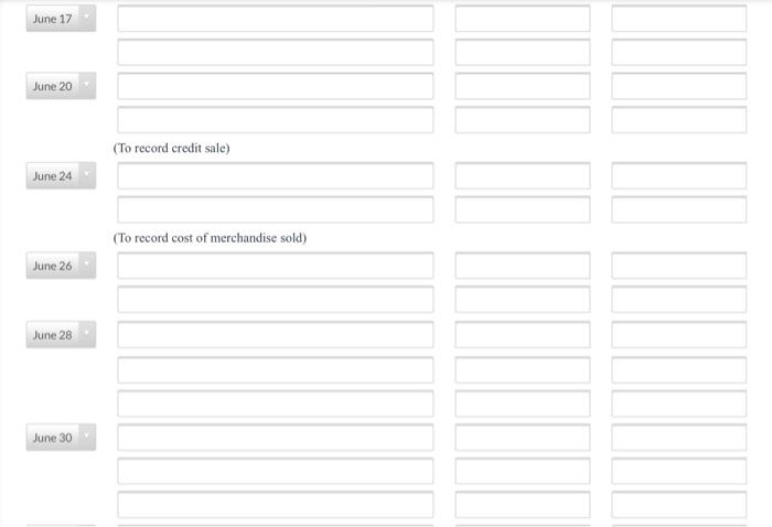 Solved Journalize the transactions for the month of June for