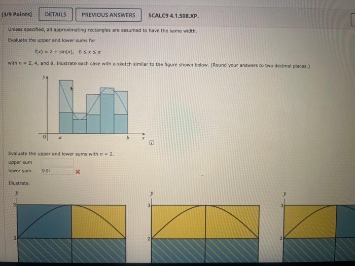 Evaluate the upper and lower sums with n=8. upper sum | Chegg.com