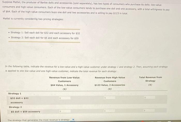 Solved Suppose Mattel, the producer of Barbie dolls and | Chegg.com