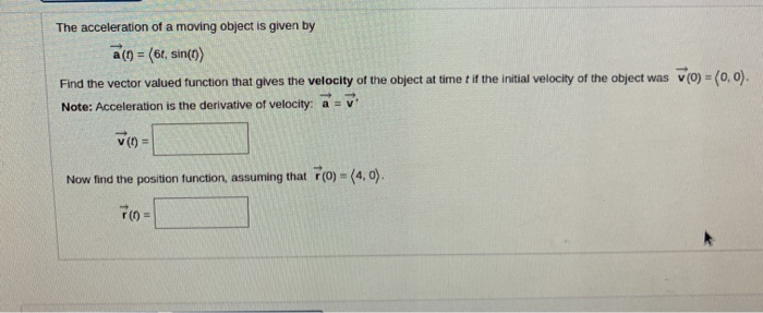 Solved The acceleration of a moving object is given by a(n = | Chegg.com