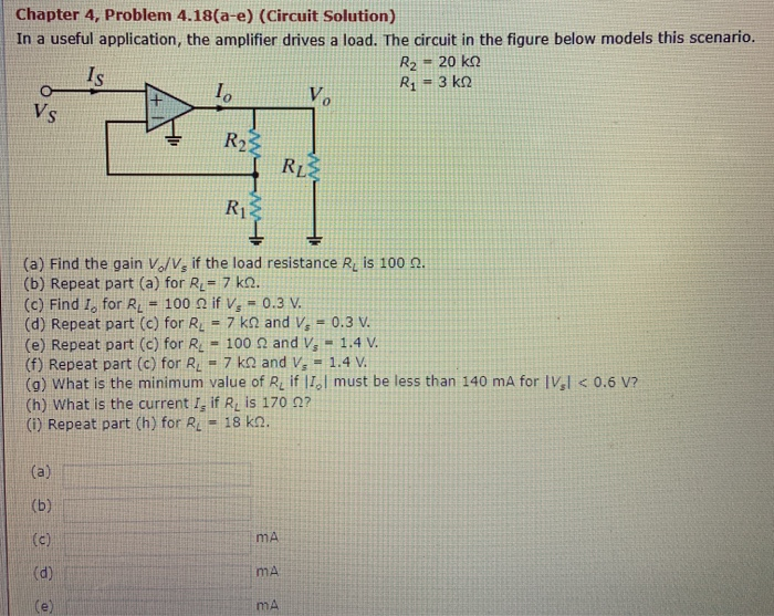 Solved Chapter 4, Problem 4.18(a-e) (Circuit Solution) In a | Chegg.com