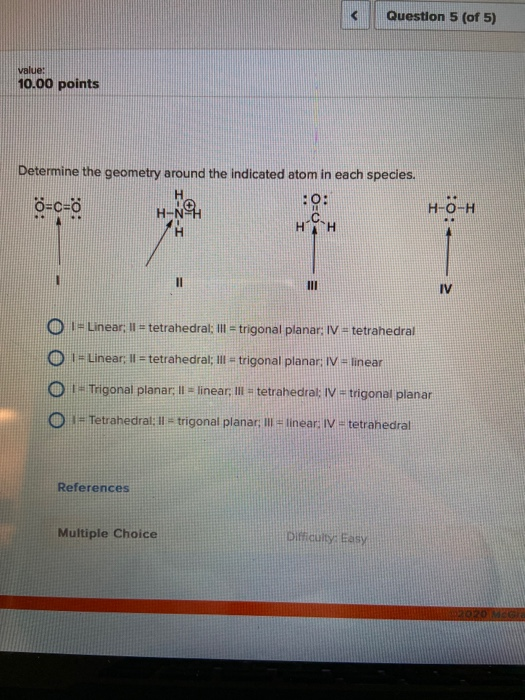 Solved Question 5 Of 5 10 00 Points Determine The Geome Chegg Com