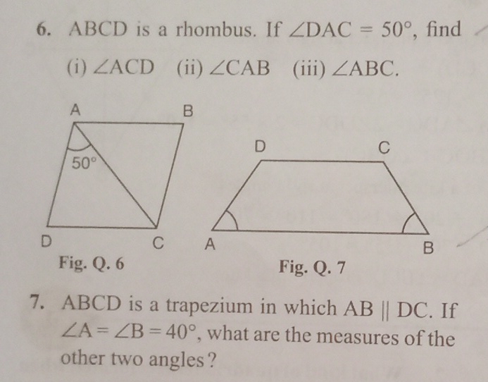 Solved ABCD is a rhombus. If ??DAC=50°, | Chegg.com