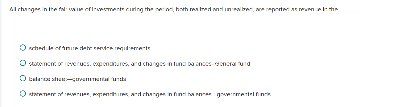 Solved All changes in the fair value of investments during | Chegg.com
