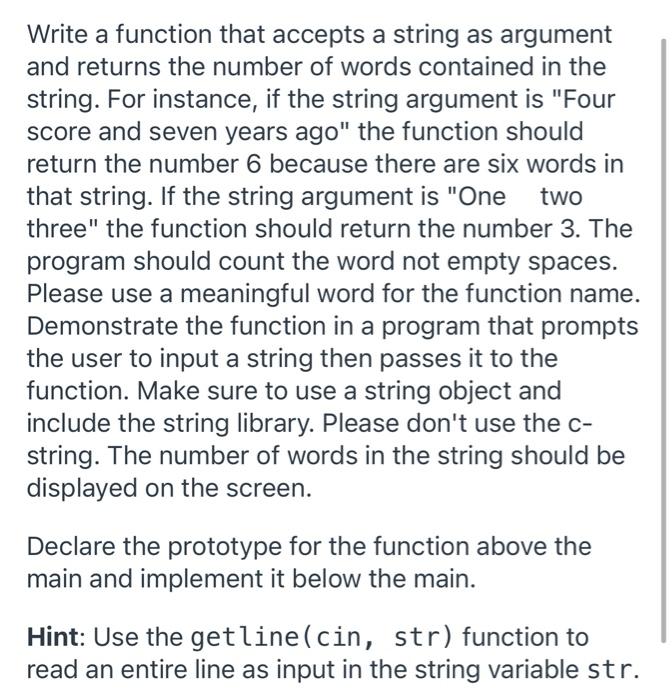 solved-write-a-function-that-accepts-a-string-as-argument-chegg