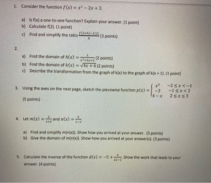 1 Consider The Function F X X 2x 3 A Is Chegg Com