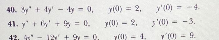 Solved differential equation, please solve question 41. the | Chegg.com