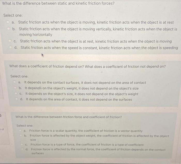Solved What is the difference between static and kinetic | Chegg.com