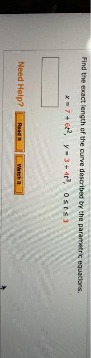 Solved Find The Exact Length Of The Curve Described By The 4157