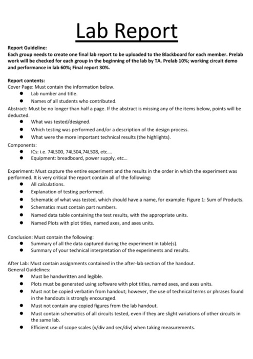 Experiment 1 ELEE/CMPE 2130 Objective To learn | Chegg.com