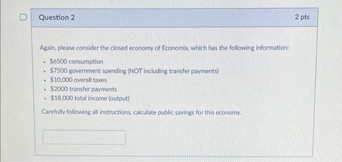 Solved Question 1 2 pts For the first six questions, | Chegg.com