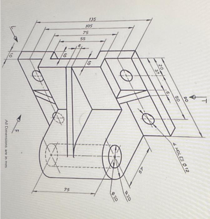 Solved Draw Front, Top, Right, Orthographic View To Scale | Chegg.com