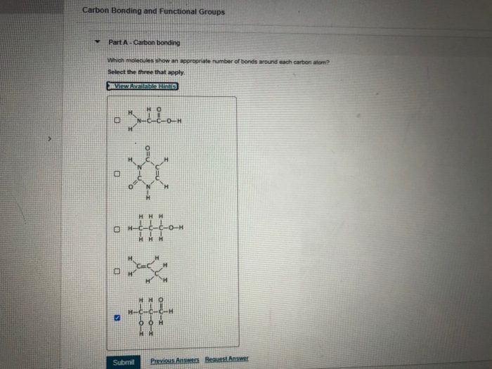 Solved Carbon Bonding and Functional Groups Part A Carbon | Chegg.com