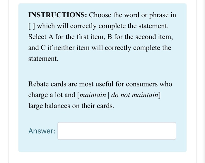 Solved INSTRUCTIONS: Choose The Word Or Phrase In [ ] Which | Chegg.com