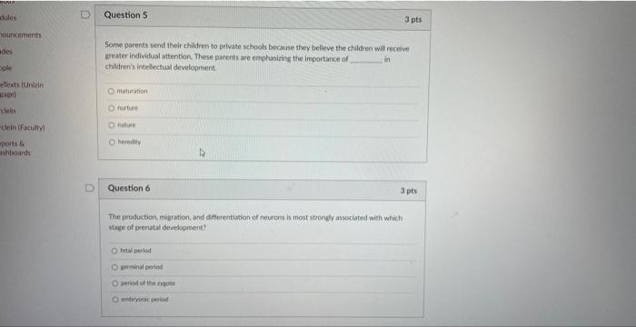 Solved Question 5 3 pts Some parents send their children to | Chegg.com