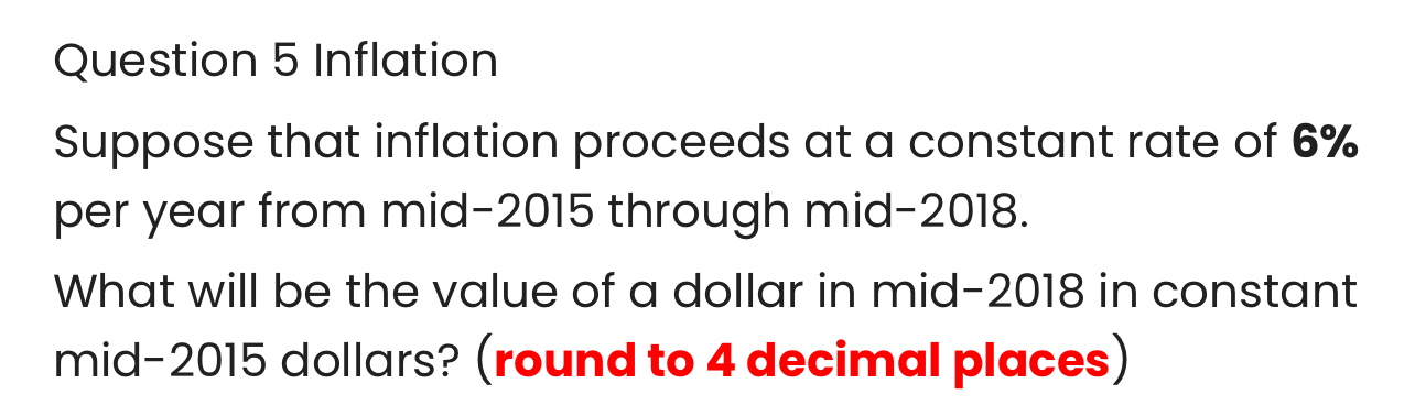 Solved Question 5 ﻿InflationSuppose that inflation proceeds | Chegg.com