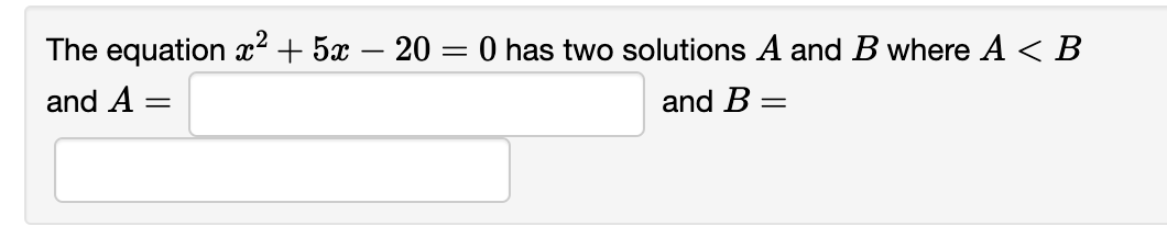 what are the solutions to 5 x 9 2 20