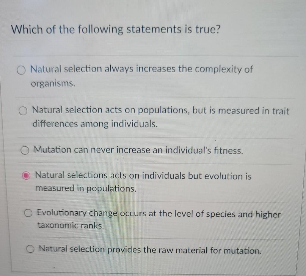 Solved Which of the following statements is true? Natural | Chegg.com