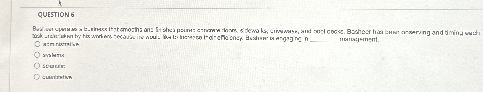 Solved QUESTION 6Basheer operates a business that smooths | Chegg.com