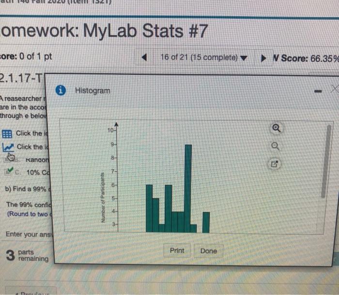 Solved Homework: MyLab Stats #7 Save Score: 0 of 1 pt 16 of | Chegg.com