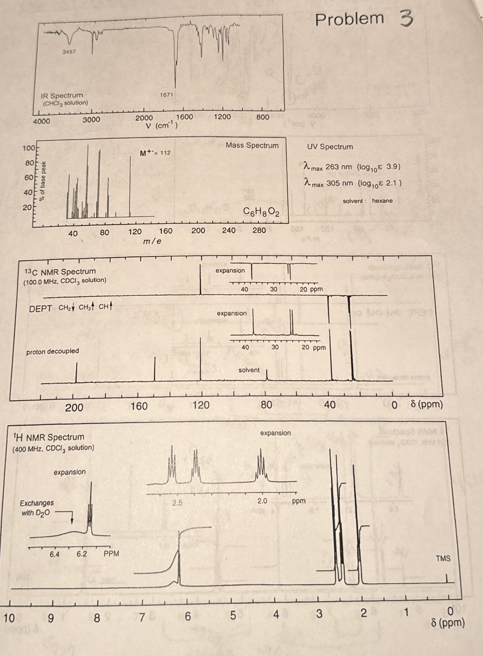 Solved Identify the structure of C6H8O2 | Chegg.com