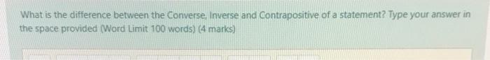 Solved What is the difference between the Converse. Inverse | Chegg.com