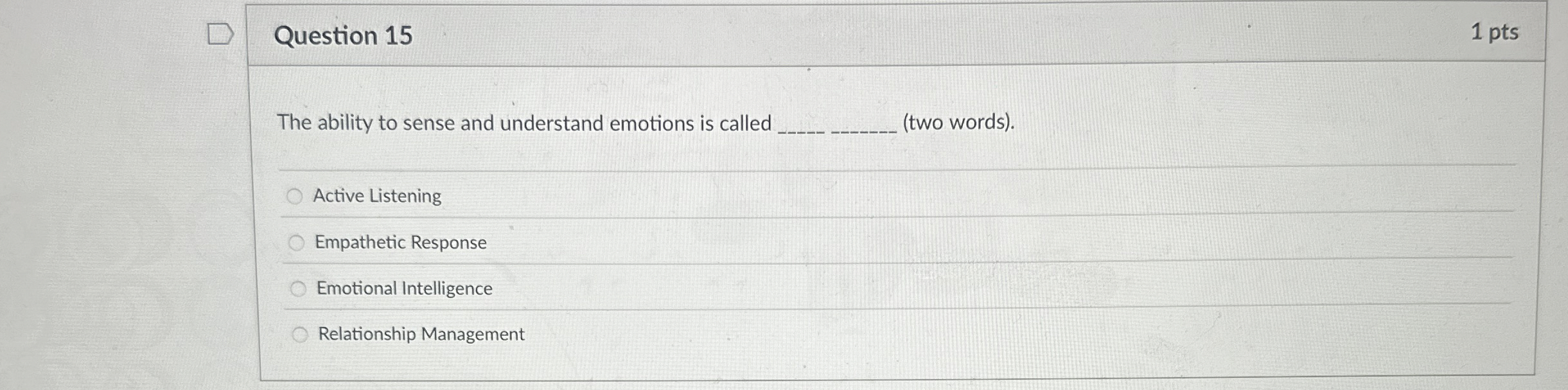 Solved Question 15The ability to sense and understand | Chegg.com