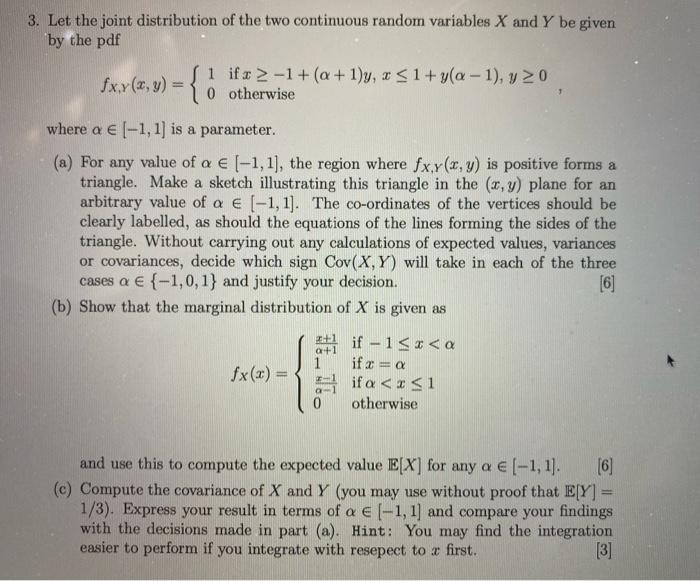 3. Let the joint distribution of the two continuous | Chegg.com