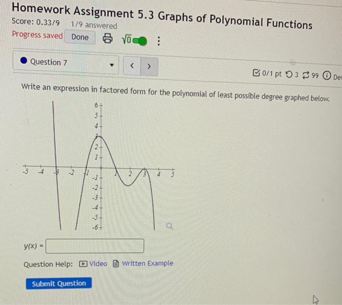 homework 3 polynomial functions