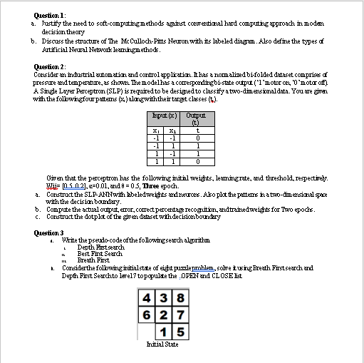 Solved Quetion 1:a. ﻿justify The Need To 