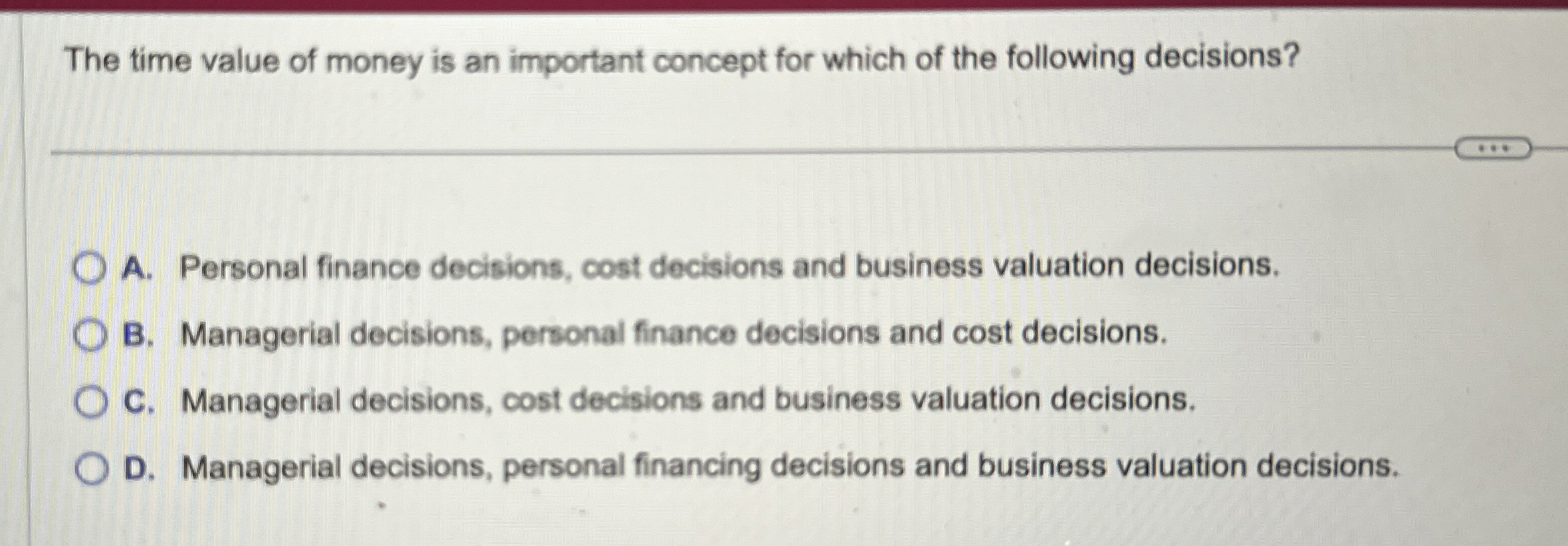Solved The time value of money is an important concept for | Chegg.com