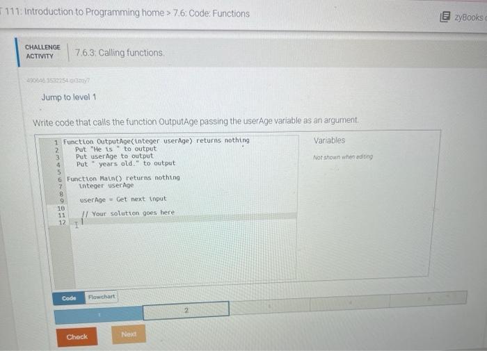 Solved 111: Introduction to Programming home >7.6 : Code: | Chegg.com