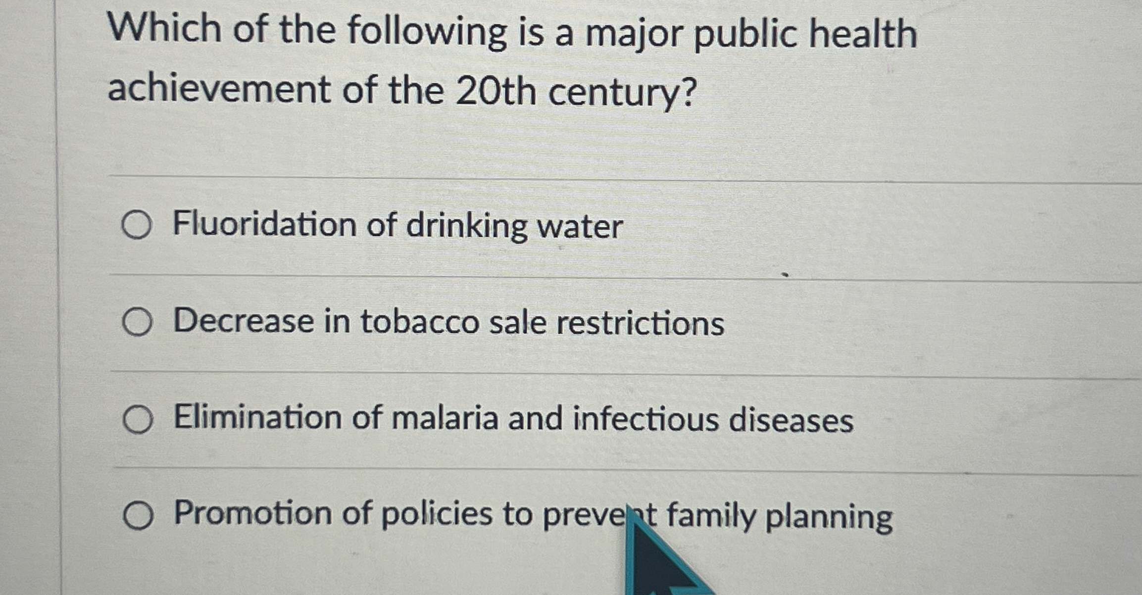 Solved Which of the following is a major public health | Chegg.com