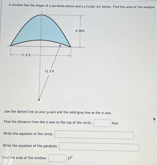 Solved A window has the shape of a parabola above and a | Chegg.com