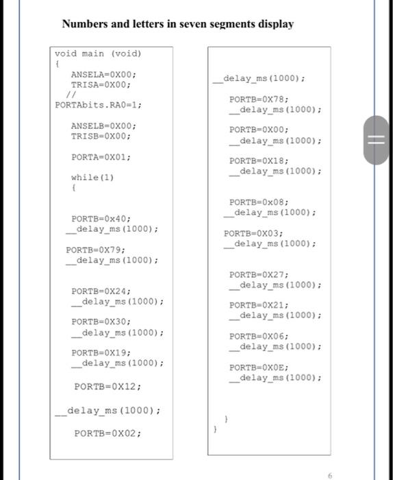 Solved Numbers and letters in seven segments display | Chegg.com