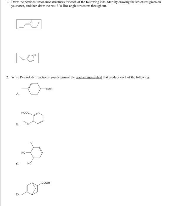 Solved 1. Draw the pertinent resonance structures for each | Chegg.com