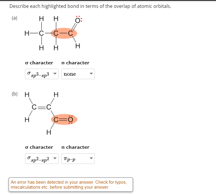Solved Describe each highlighted bond in terms of the | Chegg.com