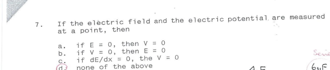 Solved If the electric field and the electric potential are | Chegg.com
